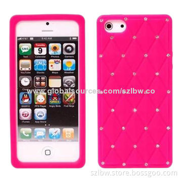 Bling Crystal Diamond Soft Gel Silicone Skin Cases for iPhone 4/4S with New Fashionable Design